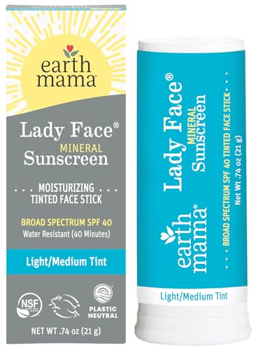 Image 1 of Light/Medium Tint for the product Earth Mama Lady Face Tinted Sunscreen Stick, Light/Med SPF 40-0.74 oz
