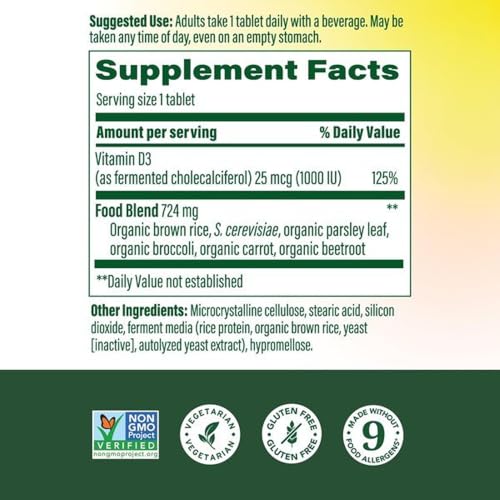 Image 4 of MegaFood Vitamin D3 1000 IU (25 mcg), Bone & Immune Health, 90 Tablets