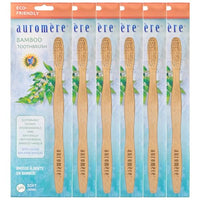 Thumbnail for Image 1 of 1 Count (Pack of 6) for the product Auromere Bamboo Toothbrush, Sustainable Natural Toothbrush - Soft, 6 Pack