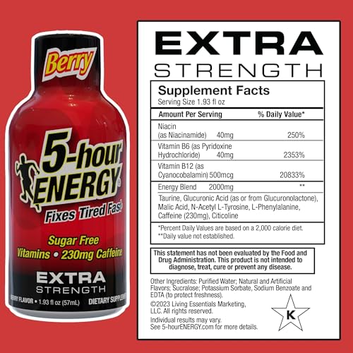 Image 2 of 5-hour ENERGY Extra-Strength Berry Energy Drink 1.93 Oz 12 Bottles Per Pack Box Of 2 Packs