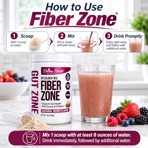 Image 4 of Divine Health Dr. Colbert MD Fiber Zone Powder 19oz