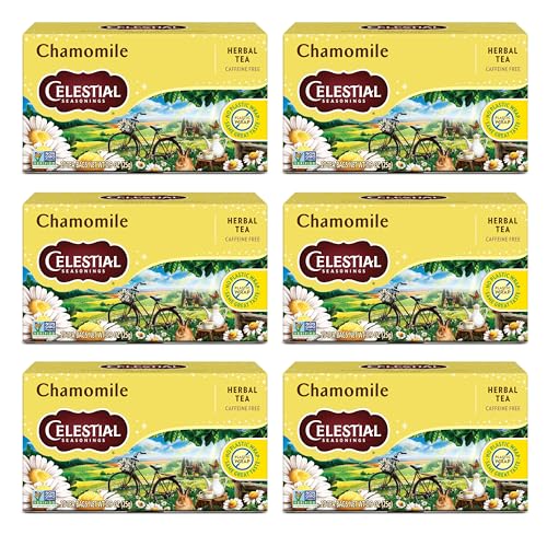 Image 1 of Default Title for the product Celestial Seasonings Chamomile Herbal Tea, Caffeine Free, 20 Tea Bags Box (Pack of 6)