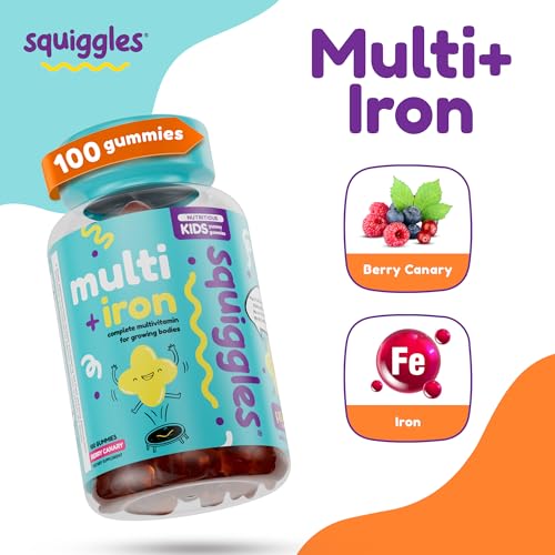 Image 5 of Squiggles Kids Multivitamin + Iron Gummies, Low Sugar Gummy Vitamins, 100ct