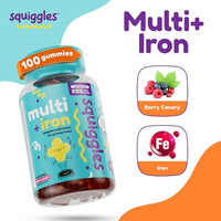 Thumbnail for Image 5 of Squiggles Kids Multivitamin + Iron Gummies, Low Sugar Gummy Vitamins, 100ct