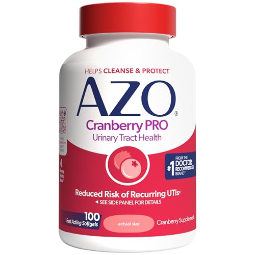 Image 2 of 100 Count (Pack of 1) for the product AZO Cranberry Pro Urinary Tract Health Supplement 600mg PACRAN, 1 Serving, Sugar Free, Non-GMO 100 Softgels Pack of 2