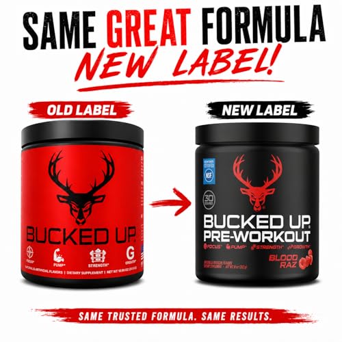 Image 3 of Bucked Up Pre Workout 6 Grams Citrulline, 2 Grams Beta Alanine, and 3 Other Registered trademarked Ingredients (Red Raz)