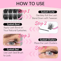 Thumbnail for Image 6 of Azenlo Natural Lash Clusters Kit Wispy Eyelash Clusters 120 pcs Cluster Eyelash Extensions C Curl Individual Lashes 10-16 mm Mix Length Natural Look Lashes Clusters with Thin Lash Band