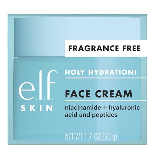 Image 6 of e.l.f. SKIN Holy Hydration! Face Cream with Hyaluronic Acid, Fragrance Free, Niacinamide & Peptides, Nourishing Moisturizer, Vegan & Cruelty-Free