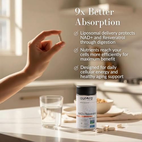 Image 4 of Aurora Nutrascience Liposomal NAD+ & Resveratrol Healthy Aging, 60 Capsules
