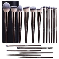 Thumbnail for Image 5 of Coffee for the product BS-MALL Makeup Brush Set 18 Pcs Professional Synthetic Brushes with Case