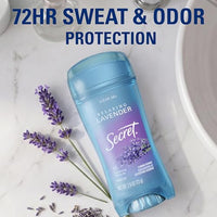 Thumbnail for Image 3 of Secret Antiperspirant Deodorant for Women, Relaxing Lavender Scent, 2.6 oz