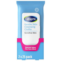 Thumbnail for Image 1 of Default Title for the product Cetaphil Cleansing Face & Body Wipes, Fragrance Free, 50ct, 2-Pack