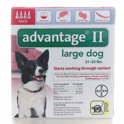 Advantage II Topical Flea Treatment for Dogs & Puppies Upto 21-55 lbs 4 Count by Advantage II