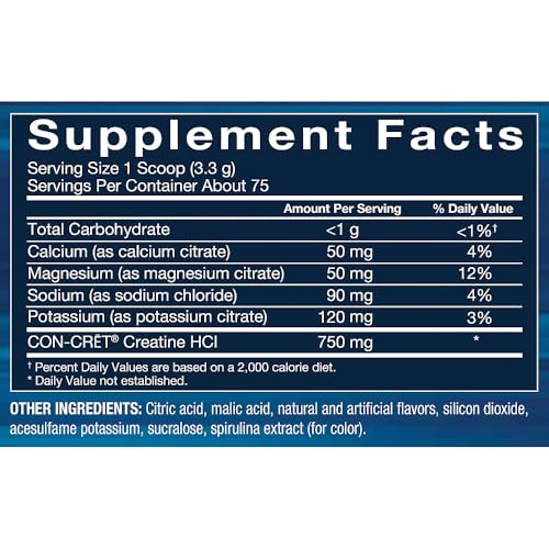 Image 2 of BodyTech Creatine HCl + Electrolytes Powder, Rocket Pop, 8.8 Oz