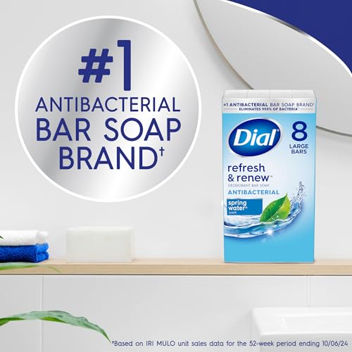 Image 2 of Dial Antibacterial Bar Soap, Spring Water, 32 Bars, 8 Count (Pack of 4)
