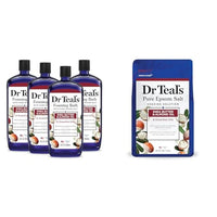 Thumbnail for Image 1 of Default Title for the product Dr Teal's Foaming Bath with Pure Epsom Salt, Shea Butter & Almond, 34 fl oz (Pack of 4) & Salt Soak with Pure Epsom Salt, Shea Butter & Almond, 3 lbs