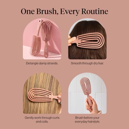 Image 6 of Kitsch Flexi Flow Detangler Brush, Hair Brushes For Women - Terracotta