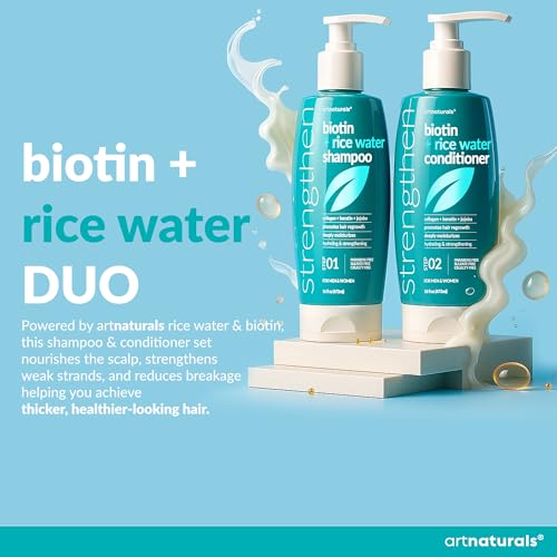 Image 2 of Artnaturals Biotin Rice Water Shampoo & Conditioner Set, 16 fl oz Each