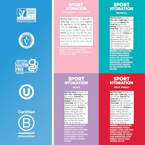 Image 5 of Nuun Sport Electrolyte Tablets Mixed Flavors, GF & Vegan, 4 Pack