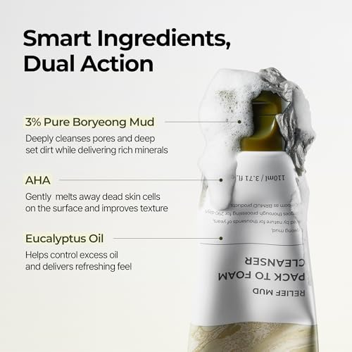 Image 5 of BRMUD Relief Mud Pack To Foam Cleanser - Pore & Sebum Skin Care 3.71 fl oz