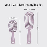 Thumbnail for Image 4 of Kitsch Flexi Flow Duo Detangler Brush, Hair Brushes For Women- Soft Violet