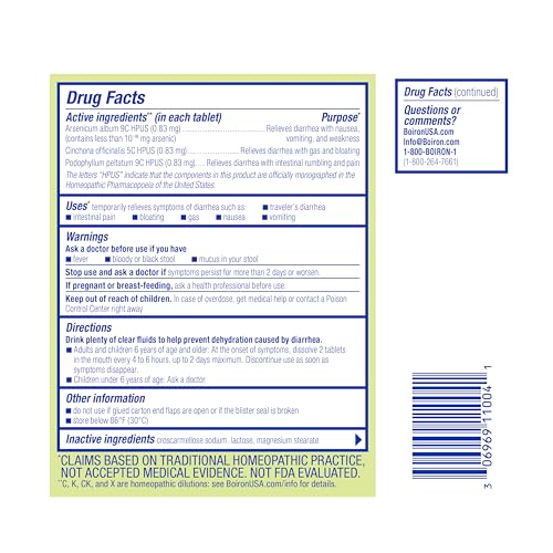 Image 7 of Boiron DiarrheaCalm Tablets for Diarrhea Relief