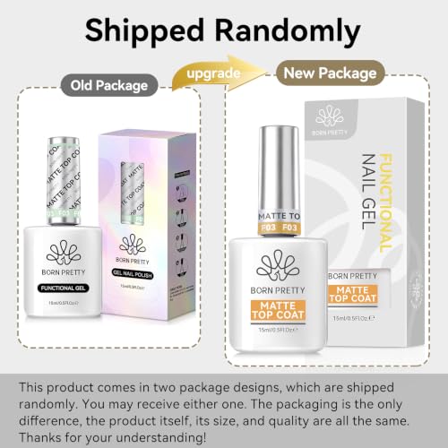 Image 6 of Born Pretty Matte Gel Top Coat, Matte Finish Nail Polish Top Coat 15ml