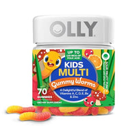 Thumbnail for Image 1 of Bottle / 70 Count (Pack of 1) for the product OLLY Kids Multi Gummy Worms, Overall Wellness & Immune Support - 70 Count