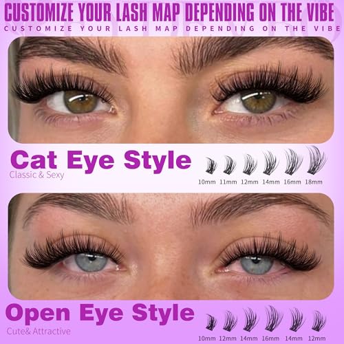 Image 2 of EYDEVRO Wispy Lash Clusters Kit Natural Eyelash Clusters Kit with Remover
