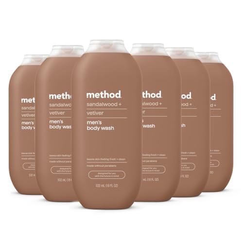 Image 10 of Sandalwood + Vetiver / 18 Fl Oz (Pack of 6) for the product Method Men’s Body Wash