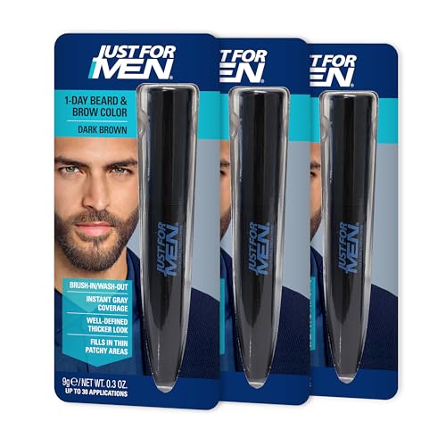 Image 11 of Dark Brown / 1 Count (Pack of 3) for the product Just for Men 1-Day Beard & Brow Color