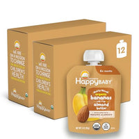 Thumbnail for Image 5 of Bananas & Almond Butter / Pack of 12 (3 oz each) for the product Happy Baby Nutty Blends Stage 2 Baby Food Pouches