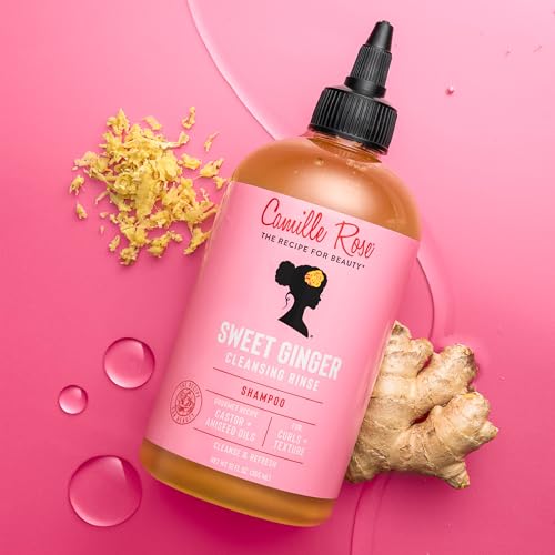 Image 3 of Camille Rose Shampoo and Conditioner Set – Sweet Ginger Cleansing Rinse + Moroccan Pear Conditioning Custard for Dry, Damaged Hair Repair, Frizz Control, Scalp Care, 12 Oz Ea