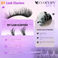 Thumbnail for Image 6 of EYDEVRO Wispy Lash Clusters Natural Eyelash Clusters 12-14mm Short Lashes