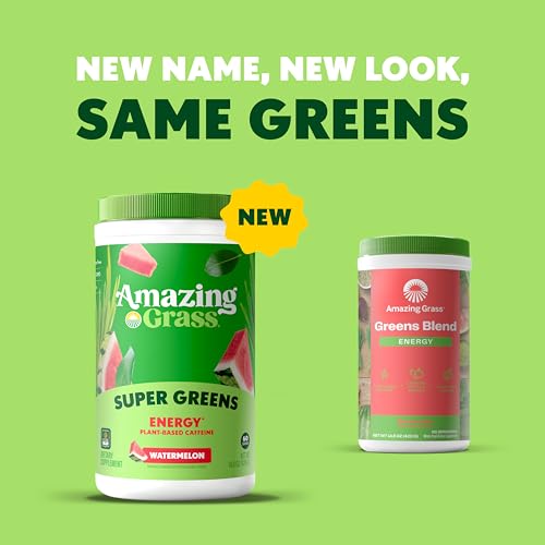 Image 2 of Amazing Grass Super Greens Powder Energy Watermelon, 60 Servings
