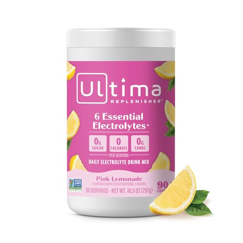 Image 11 of Pink Lemonade / 90 servings (Pack of 1) for the product Ultima Replenisher Electrolyte Powder Drink Mix