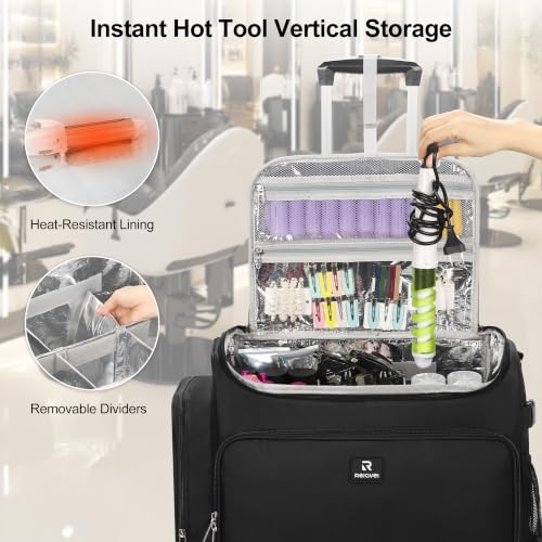 Image 2 of Relavel Hair Tools Travel Bag, Rolling Makeup Case, Heat Resistant Lining