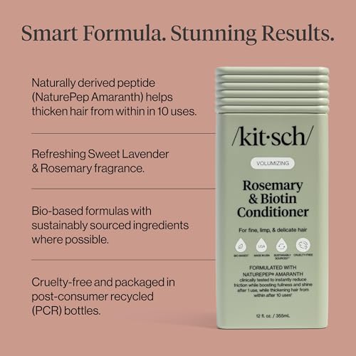 Image 4 of Kitsch Rosemary & Biotin Conditioner for Hair Growth – Made in USA, 12.3 oz
