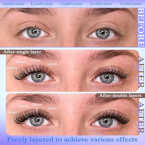 Image 36 of Goddvenus Eyelash Extensions Wispy Natural DIY C Curl Individual Lashes Clusters