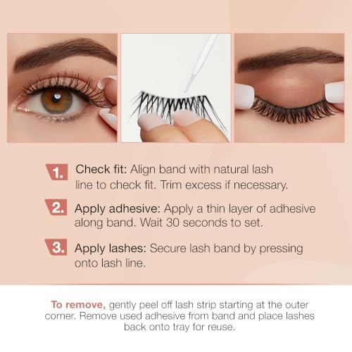 Image 6 of Ardell Half Naked Lashes 421 – Natural Half Lashes for Outer Corner, Soft & Flattering Fit Wispy Volume False Eyelashes, Includes Duo Lash Glue 1g, 2 Pack