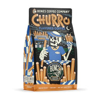 Thumbnail for Image 1 of Default Title for the product Bones Coffee Company Churro Sweet Sugary Cinnamon Flavored Coffee Medium Roast Low Acid Arabica Beans 12 Oz Ground