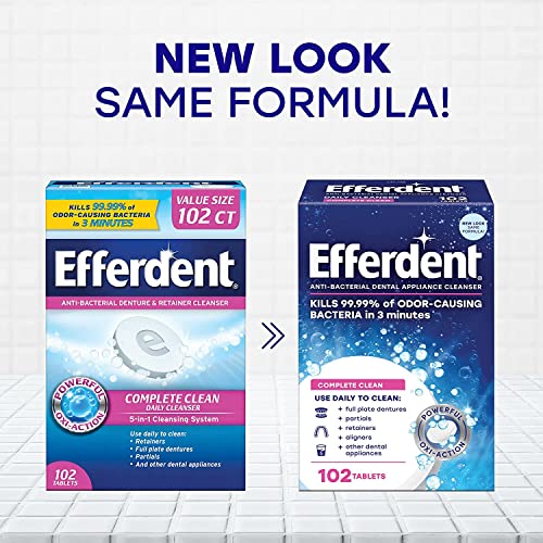 Image 2 of efferdent Denture Cleanser Tablets, Complete Clean, 102 Tablets Pack of 2