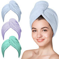 Thumbnail for Image 8 of Green,blue,purple / Large for the product Hicober Microfiber Hair Towel Wrap for Women