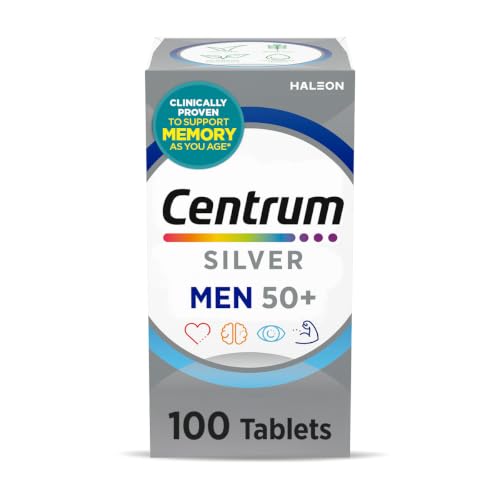 Image 2 of 100 Count (Pack of 1) / New for the product Centrum Silver Men's 50+ Multivitamin with Vitamin D3, B-Vitamins, Zinc - 200 Tablets