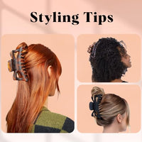 Thumbnail for Image 4 of Kitsch 5 Inch Large Claw Clips for Thick and Long Hair - Black & Tort, 2pcs