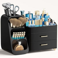 Thumbnail for Image 8 of All Black / Large for the product HBlife Makeup Organizer with Brush Holder
