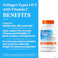 Thumbnail for Image 4 of Doctor's BEST Collagen Peptides Supplement Types 1 & 3, 180 Tablets