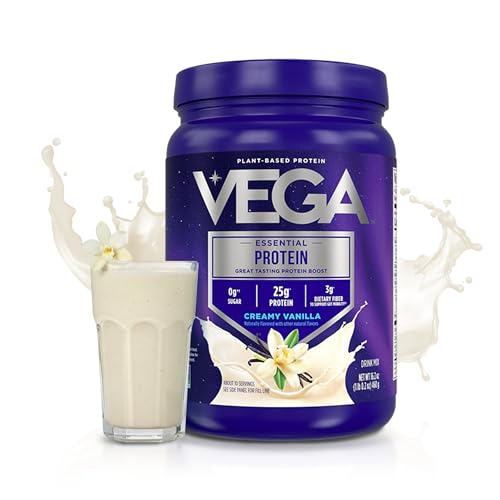 Image 3 of Vega Essential Protein ??5g Vegan Protein Powder, Creamy Vanilla, 16.2oz (10 Servings)