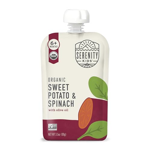 Image 1 of Default Title for the product Serenity Kids Organic Spinach Baby Pouches, No Added Sugar, 3.5 Oz, 12 Pack