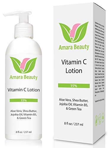 Image 1 of 8 Fl Oz (Pack of 1) for the product Vitamin C Face & Body Lotion 15% - with Shea Butter & Jojoba Oil - 8 oz